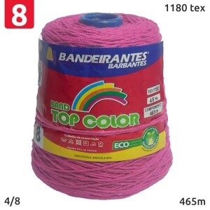 Barbante Bandeirantes pink nº8 (4/8) com 465m tex 1180