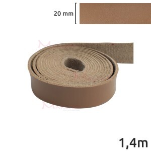 Tira de couro sintético 20mm bege com 1,4m