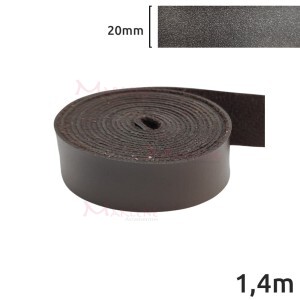 Tira de couro sintético 20mm marrom cafe com 1,4m