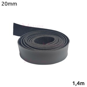 Tira de couro sintético 20mm preta com 1,4m