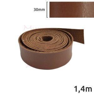 Tira de couro sintético 30mm caramelo com 1,4m