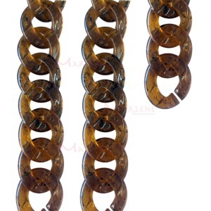 Corrente de resina elo 34X32mm mel mesclado com aproximidamente 53 elos no metro