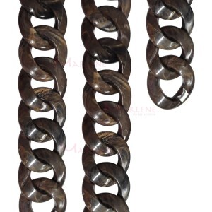 Corrente de resina elo 34X32mm tartaruga mesclada com aproximidamente 53 elos no metro