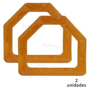 Alça para bolsa meia argola laranja mesclado 7652 com 1 par