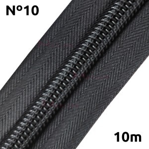Zíper de metro nº10 com 10 metros em nylon e poliéster