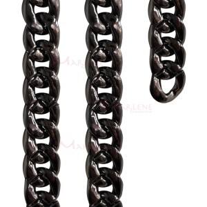 Corrente resina elo 23X17mm onix 9650 com aproximidamente 80 elos no metro