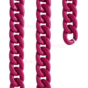Corrente plástica elo 23X17mm pink 9650 com aproximidamente 80 elos no metro