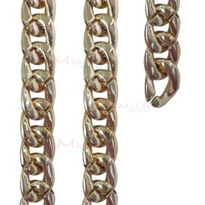 Corrente resinada elo 23X17mm dourada 9650 com aproximidamente 80 elos no metro