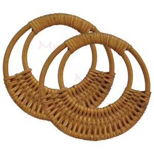 Alça bambu para bolsa redonda 16cm trançada TTS130 com 1 par