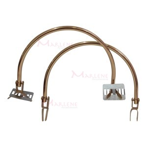 Alça de metal para bolsa meia lua 120mm ouro com chapinha SH026 com 1 par