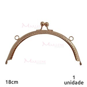 Armação fecho da vovó oval 18cm dourado c/furo e argola RO.151256