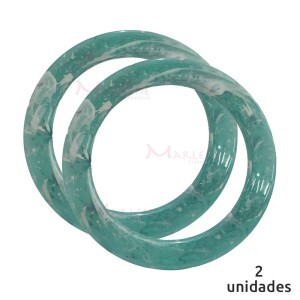 Alça para bolsa meia argola verde esmeralda mesclado 7652 com 1 par