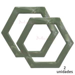 Alça para bolsa hexagonal cor verde mesclado 7708 com 1 par (Plástica)