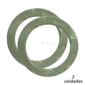 Alça para bolsa meia argola verde mesclado 7710 com 1 par