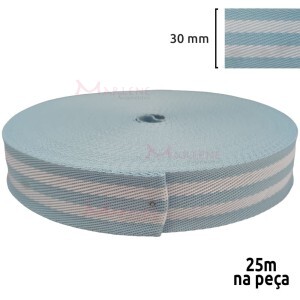 Fita chic 30mm para alça de bolsa com 25m em poliéster Bicolor