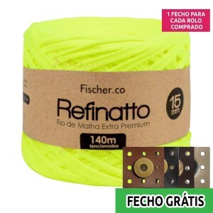 Fio de malha Refinatto extra premium 15mm com 140m Fischer + fecho de corino grátis