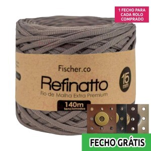 Fio de malha Refinatto extra premium 15mm com 140m Fischer + fecho de corino grátis