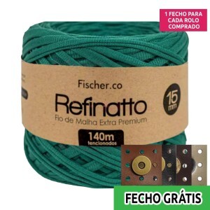 Fio de malha Refinatto extra premium 15mm com 140m Fischer + fecho de corino grátis
