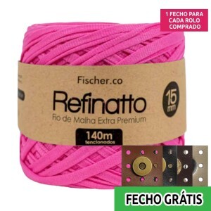 Fio de malha Refinatto extra premium 15mm com 140m Fischer + fecho de corino grátis