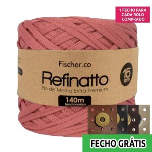 Fio de malha Refinatto extra premium 15mm com 140m Fischer + fecho de corino grátis