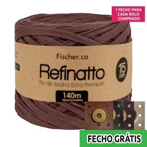 Fio de malha Refinatto extra premium 15mm com 140m Fischer + fecho de corino grátis