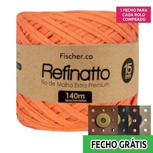 Fio de malha Refinatto extra premium 15mm com 140m Fischer + fecho de corino grátis
