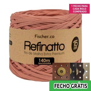 Fio de malha Refinatto extra premium 15mm com 140m Fischer + fecho de corino grátis
