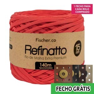 Fio de malha Refinatto extra premium 15mm com 140m Fischer + fecho de corino grátis
