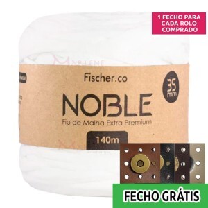 Detalhes: Fio de malha Noble extra premium 35mm com 140m Fischer + fecho de corino grátis
