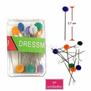Alfinete para patchwork flor com 50 unidades