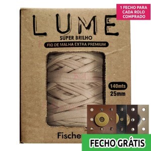 Fio de malha Lume extra premium 25mm com 140m Fischer + fecho de corino grátis