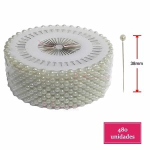 Alfinete pérola 38mm com 12 discos