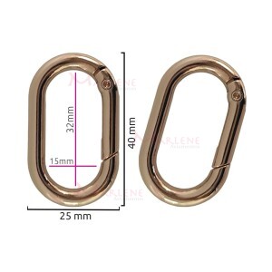 Argola articulada oval 32mm ouro (Mosquetão) com 2 unidades