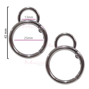 Argola articulada com alça 25mm níquel (Mosquetão) com 2 unidades THK-2-2.5