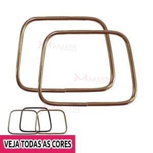 Alça de metal para bolsa trapézio 10x7,5cm HYTS11 com 1 par