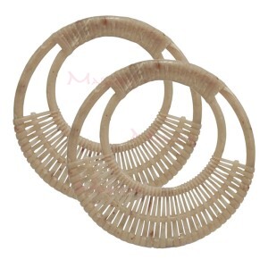 Alça redonda com trança resinada para bolsa de crochê e tricô marfim mesclado 7786 com 1 par