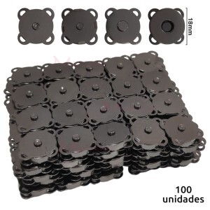 Botão imantado para costura 18mm grafite com 100 unidades