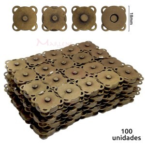 Botão imantado para costura 18mm ouro velho com 100 unidades