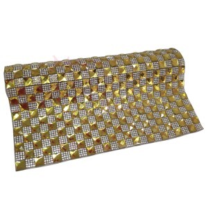 Manta com pedra e strass 24X39.5cm dourada termocolante XWP-032