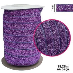 Fita metalizada lurex de 1cm com 18,28m na peça