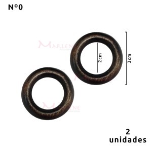 Argola de madeira 20 mm (Tam.0) imbuia com 2 unidades