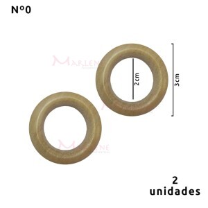 Argola de madeira 20 mm (Tam.0) marfim com 2 unidades