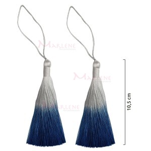 Pingente de seda degradê ou tassel 10,5cm com 2 unidades