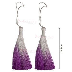 Pingente de seda degradê ou tassel 10,5cm com 2 unidades