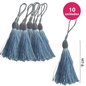 Pingente de seda ou tassel tulipa 9 cm com 10 unidades no pacote