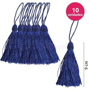 Pingente de seda ou tassel tulipa 9 cm com 10 unidades no pacote
