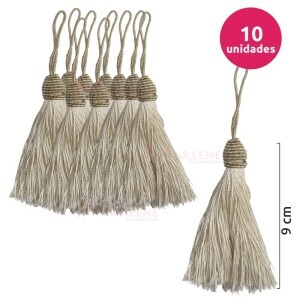 Pingente de seda ou tassel tulipa 9 cm com 10 unidades no pacote
