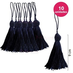 Pingente de seda ou tassel tulipa 9 cm com 10 unidades no pacote