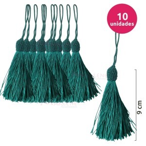 Pingente de seda ou tassel tulipa 9 cm com 10 unidades no pacote