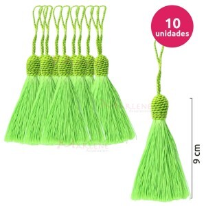 Pingente de seda ou tassel tulipa 9 cm com 10 unidades no pacote